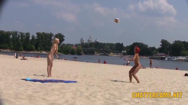 Sweet nudists beach playtime